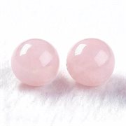 Rosa kvarts perle. Anboret - halvboret. 6 mm.
